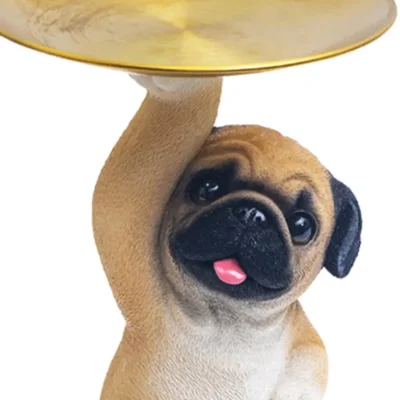Dog Statue Resin Cute Decorative Candy Bowl