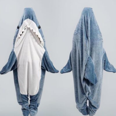 Shark Blanket Pajamas for Women Men Adult Warm Fleece Blanket