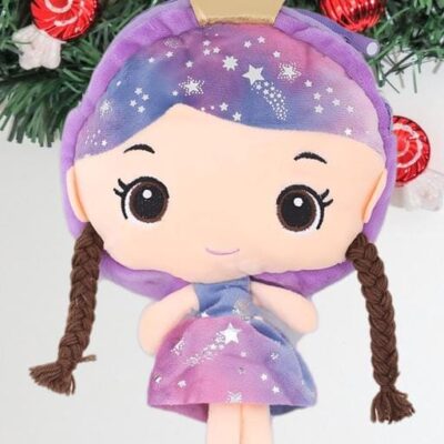 Cartoon plush shoulder bag with adjustable strap